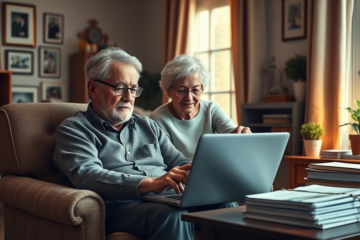 Elderly individuals exploring quick loan options for financial assistance without complications.
