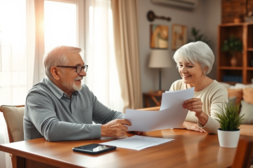 Senior citizens reviewing quick loan approval options