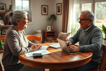 An elderly person evaluating loan options for financial support.