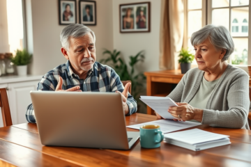An elderly person looking for urgent financial assistance online without bureaucracy.