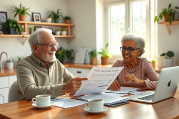 Illustration representing seniors exploring quick loan options.