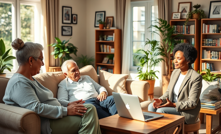 An elderly person reviewing loan options to secure financial stability.