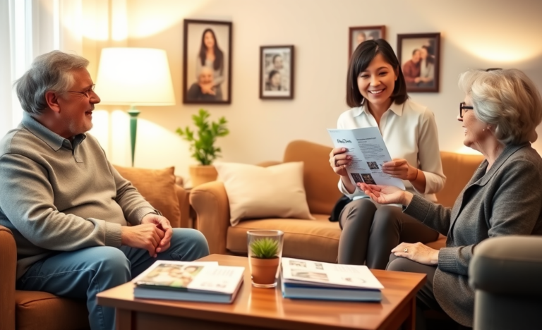 A senior couple discussing financial options for loans.