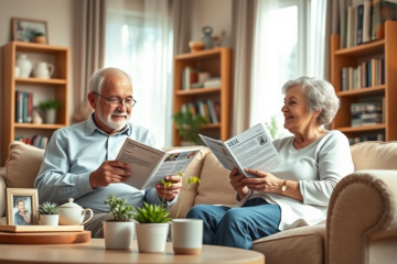 A senior man reviewing financial options for a personal loan.