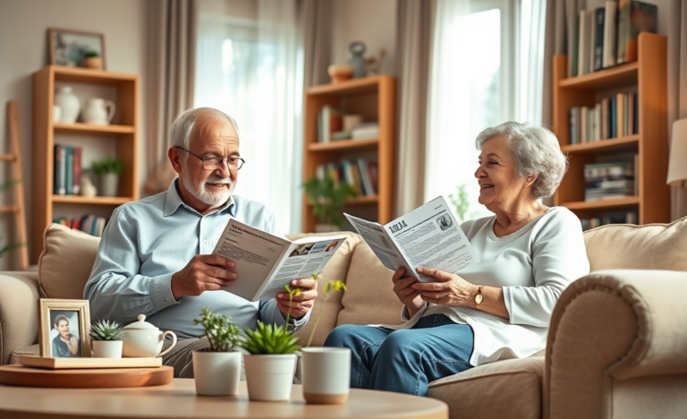 A senior man reviewing financial options for a personal loan.