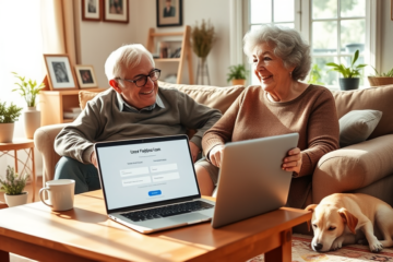 An elderly couple discussing their financial options for personal loans.