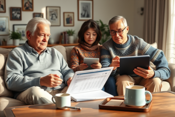 Seniors considering financial options for personal loans.