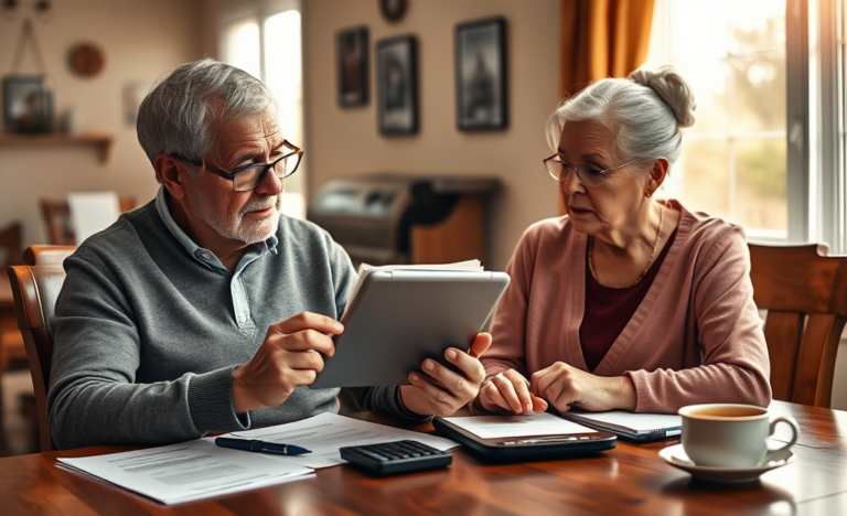 An image showcasing a senior couple discussing financial options for emergencies, highlighting the benefits of elastic personal loans.