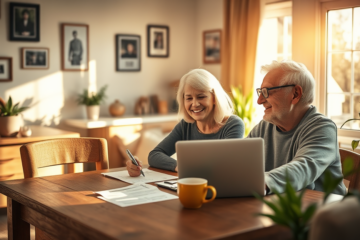 A senior couple using a laptop to apply for a NetCredit personal loan