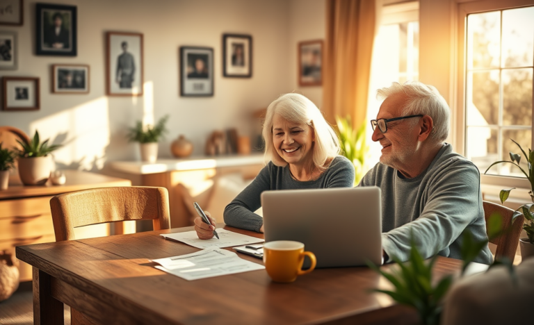 A senior couple using a laptop to apply for a NetCredit personal loan