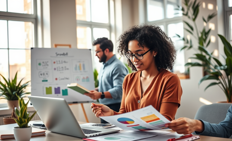 An individual confidently managing their loans and finances.