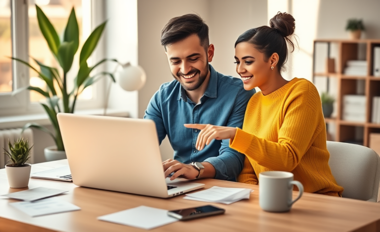 A person using a laptop to apply for a loan online.