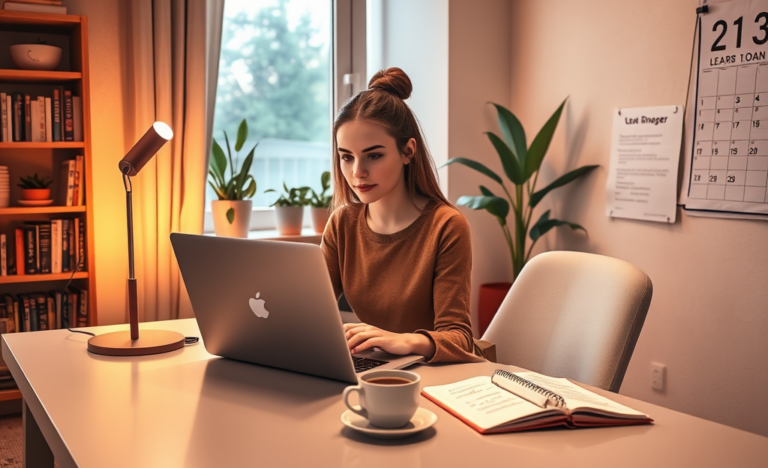 An individual submitting a loan request online.