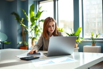 A person checking their loan limit options on a laptop.