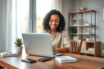 A person receiving approval for a loan quickly online.