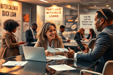 Illustration showing the concept of quick loans and instant cash access.