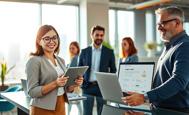 A person comfortably applying for a loan online