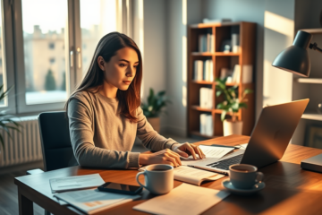 A person using a laptop to apply for a loan online, representing a quick loan request process.