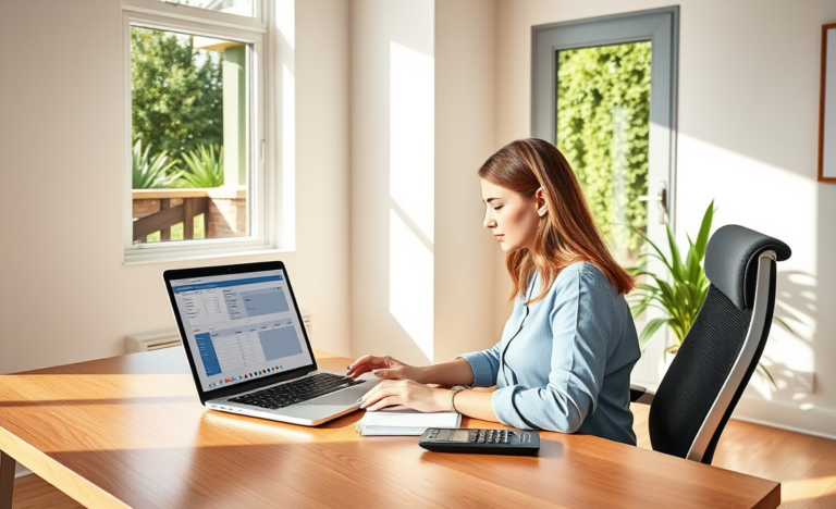 A person using a calculator to simulate their personal loan options.