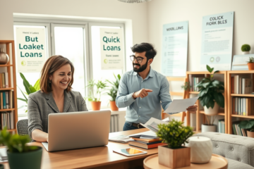A person using a laptop to apply for a quick loan without proof of income.