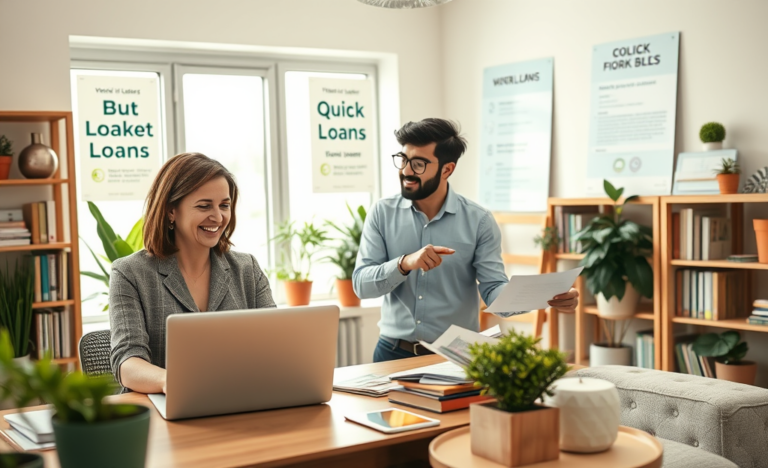 A person using a laptop to apply for a quick loan without proof of income.
