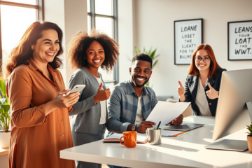 A person happily receiving approval for their loan application, symbolizing quick funding and financial relief.