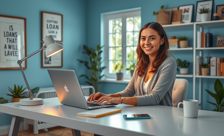 A person exploring online loan options on a laptop.