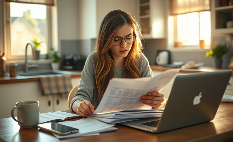 A person reviewing documents related to emergency loan options for unexpected expenses.