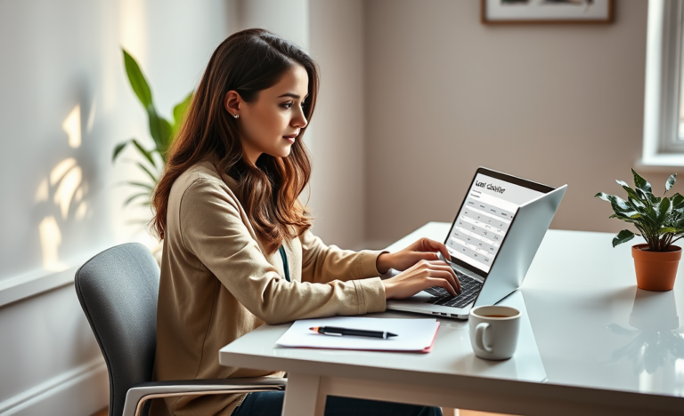 A person using a calculator to determine their personal loan amount based on eligibility and credit score.