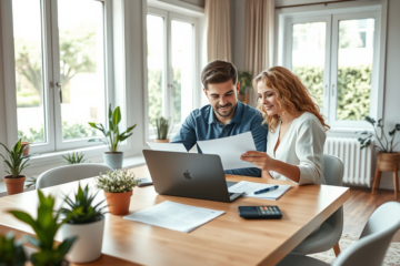 A person reviewing loan documents online, symbolizing the loan process.