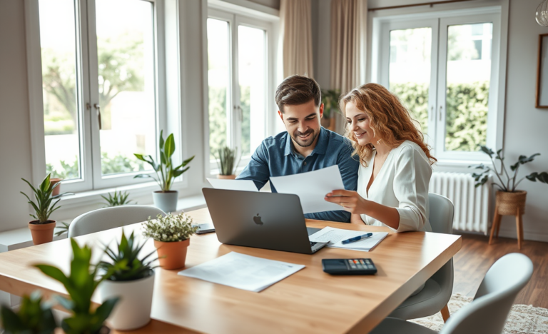 A person reviewing loan documents online, symbolizing the loan process.