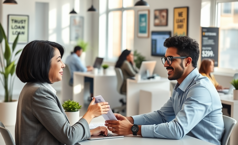 Illustration of a person requesting an extra loan for financial help