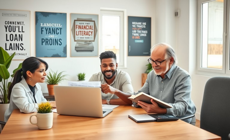 A person reviewing loan documents and calculating expenses, representing the journey to conquer loans simply.