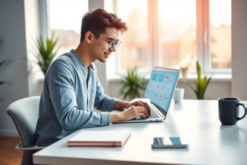 Image depicting a person applying for a quick loan online.