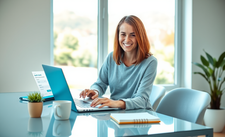 A person using a laptop to apply for a quick loan online.