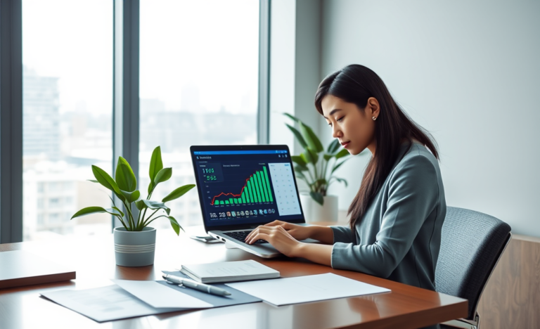 An image depicting a person using a calculator to simulate their personal loan options.
