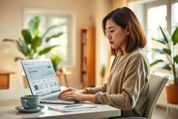 A person applying for a Mox Personal Loan online with a laptop.