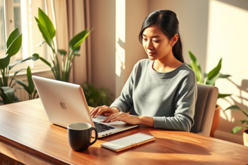 A person applying for an SMBC personal loan online from home.