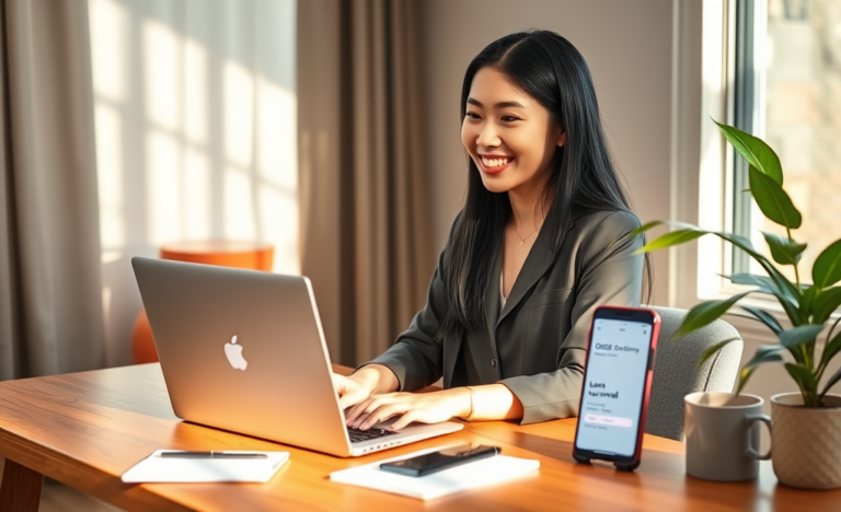 An individual using the OCBC app for a personal loan.