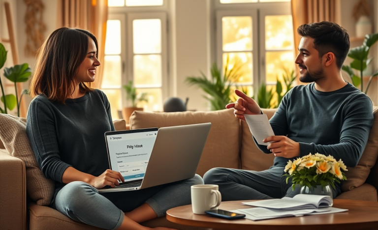 A person using a laptop to apply for an emergency personal loan online.
