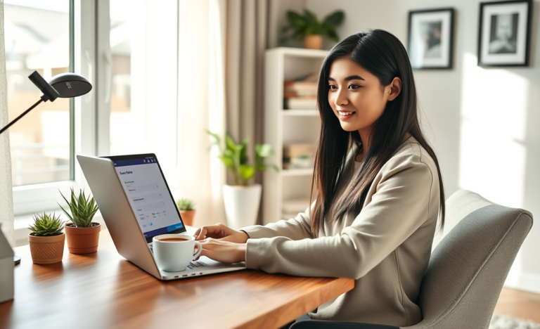 A person using a smartphone for Rakuten Bank Personal Loan application.
