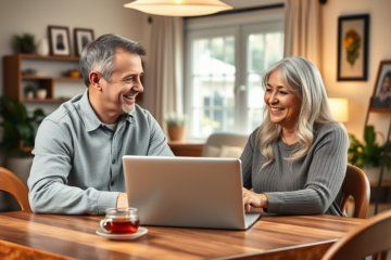 An elderly person exploring quick loan options online.