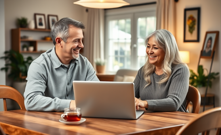 An elderly person exploring quick loan options online.